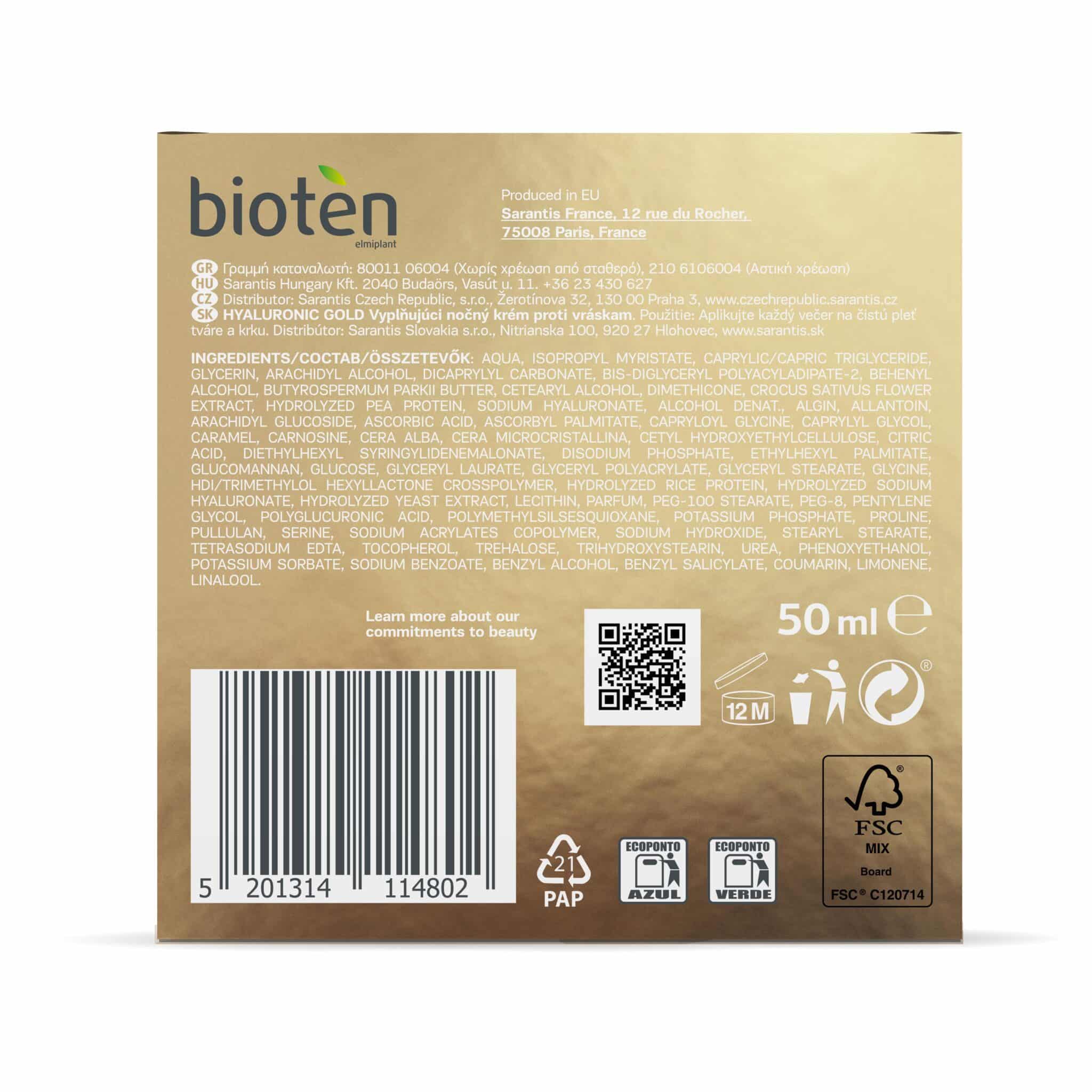 Bioten hyaluronic gold anti-wrinkle night cream 50ml3