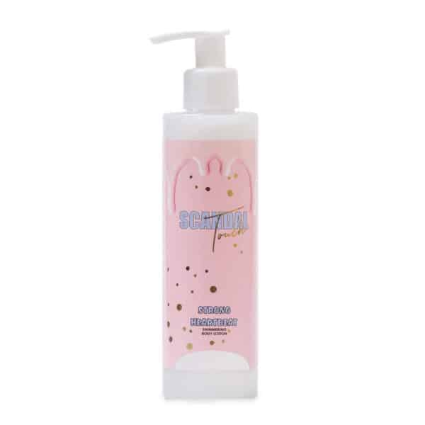 Scandal beauty shimmer body lotion STRONG HEARTBEAT με λάμψη και άρωμα βανίλια κανέλα 200ml