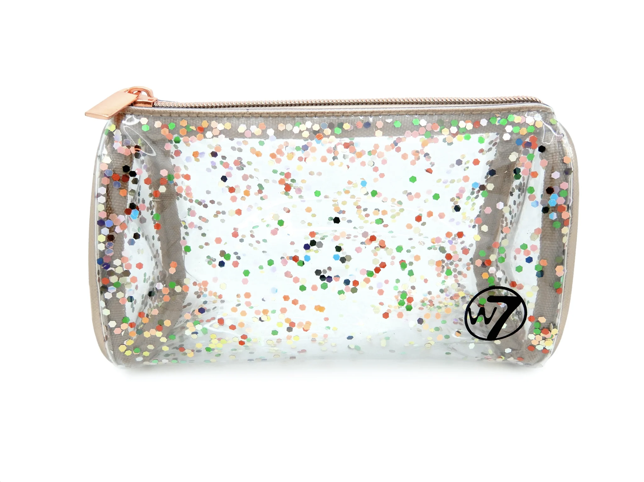 W7 clear glitter cosmetics bag