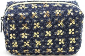W7 denim and sequin small case