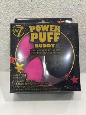 W7 power puff buddy beauty sponges and case set