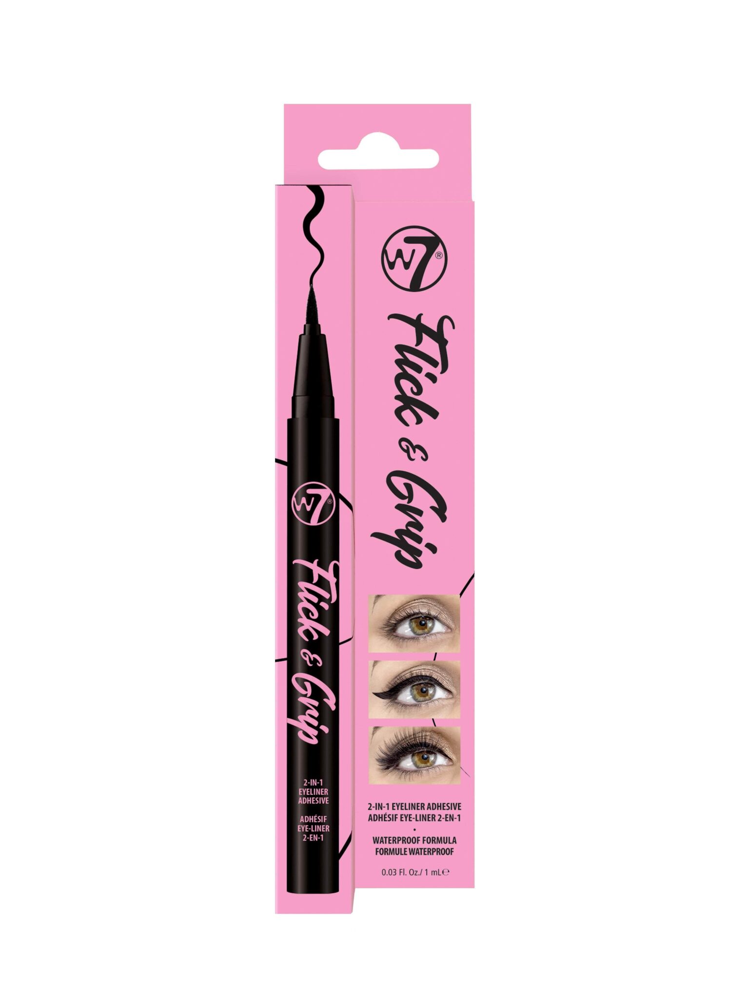 W7 flick and grip 2-in-1 adhesive eyeliner pen