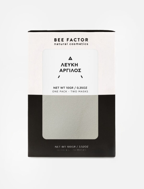 Bee Factor μάσκα προσώπου λευκή άργιλος 10g