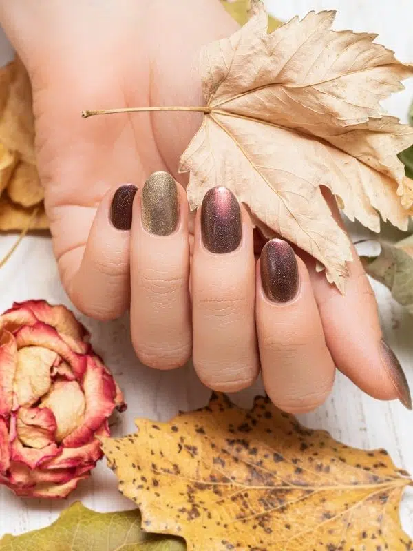 Χρώμα νυχιών: Τι χρώμα να βάψω τα νύχια μου; xrysa bronze fthinopwrina