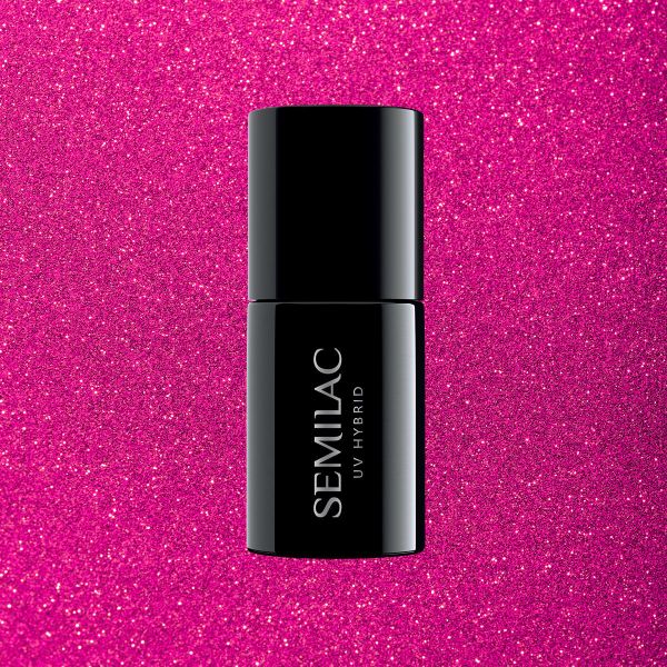 Semilac 348 Ημιμόνιμο βερνίκι Charming Ruby Glitter 7 ml