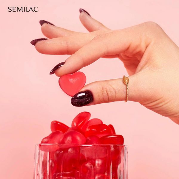 Semilac 393 Ημιμόνιμο βερνίκι Sparkling Black Cherry 7ml