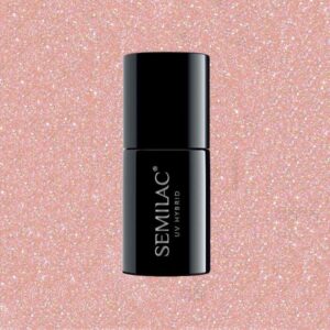 Semilac 804 Ημιμόνιμο βερνίκι Extend 5in1 Glitter Soft Beige 7ml