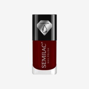Semilac Μανό C285 - Σκούρο Κόκκινο Ενυδατικό Απλό Βερνίκι νυχιών Color & Care 7ml