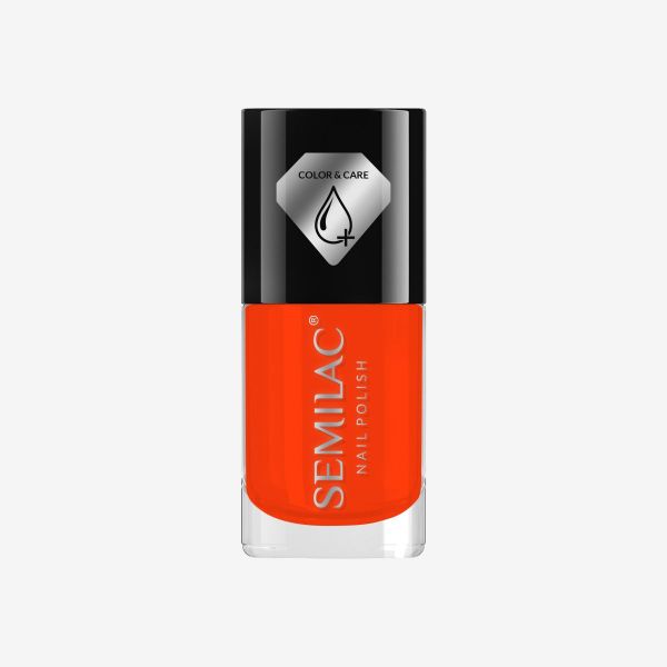 Semilac Μανό C480 - Πορτοκαλί Ενυδατικό Απλό Βερνίκι νυχιών Color & Care 7ml