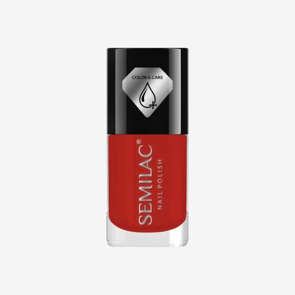 Semilac Μανό C547 - Ελαφρύ Κόκκινο Ενυδατικό Απλό Βερνίκι νυχιών Color & Care 7ml