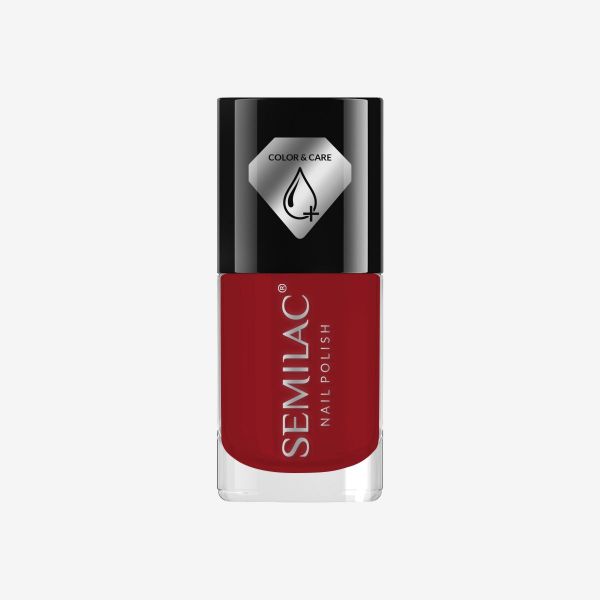 Semilac Μανό C568 - Κόκκινο Ρουμπίνι Ενυδατικό Απλό Βερνίκι νυχιών Ruby Red Color & Care 7ml