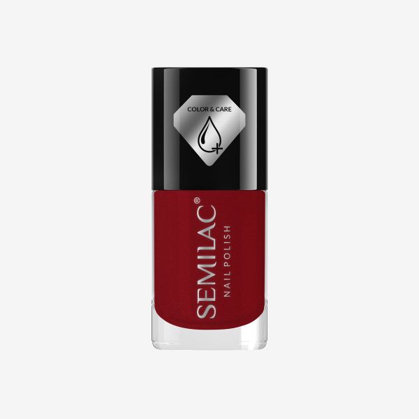 Μανό C573 - Shimmer Κόκκινο Ενυδατικό Απλό Βερνίκι νυχιών Semilac Color & Care 7ml