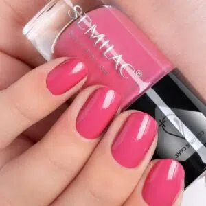 Semilac Μανό C672 - Έντονο Ροζ Ενυδατικό Απλό Βερνίκι νυχιών Warm Pink Color & Care 7ml