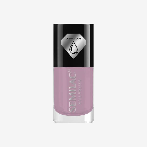Semilac Μανό C710 - Ελαφρύ Βιολετί Ενυδατικό Απλό Βερνίκι νυχιών Light Violet Color & Care 7ml