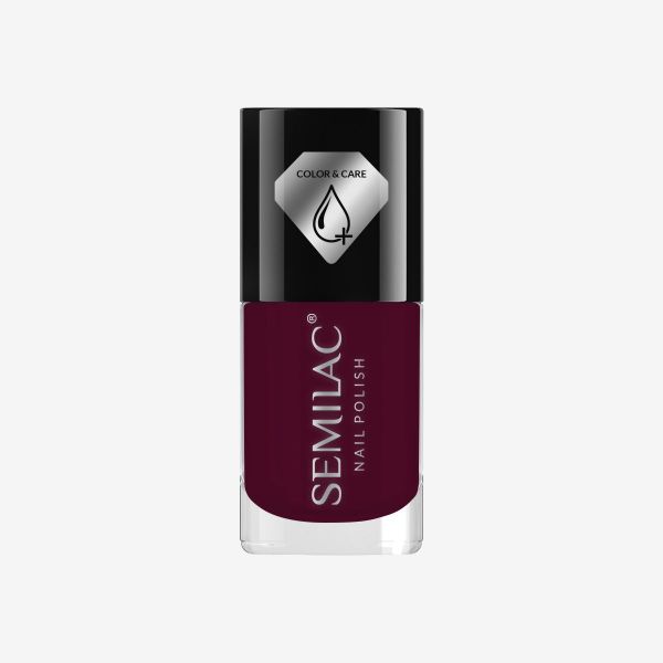 Semilac Μανό C780 - Σκούρο Ροζέ Μωβ Ενυδατικό Απλό Βερνίκι νυχιών Dark Pink Purple Color & Care 7ml