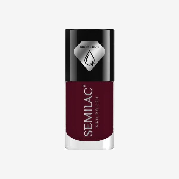 Semilac Μανό C785 - Σκούρο Κόκκινο Μωβ Ενυδατικό Απλό Βερνίκι νυχιών Dark Red Purple Color & Care 7ml