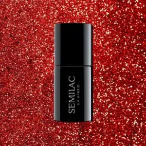 Semilac 318 Ημιμόνιμο Bερνίκι Burgundy Red Glitter 7ml