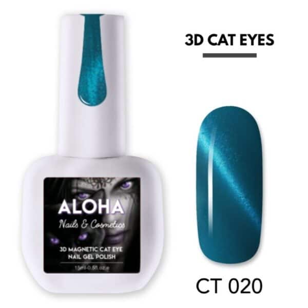 Aloha Metallic Semi-permanent nail polish 3D Magnetic Cat Eye 15ml / CT 020 – Petrol blue