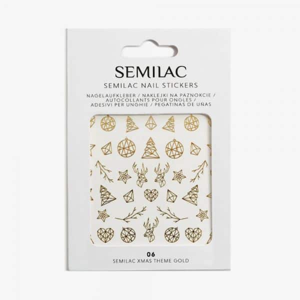 Semilac No 06 Χριστουγεννιάτικα Αυτοκόλλητα σε χρυσή απόχρωση