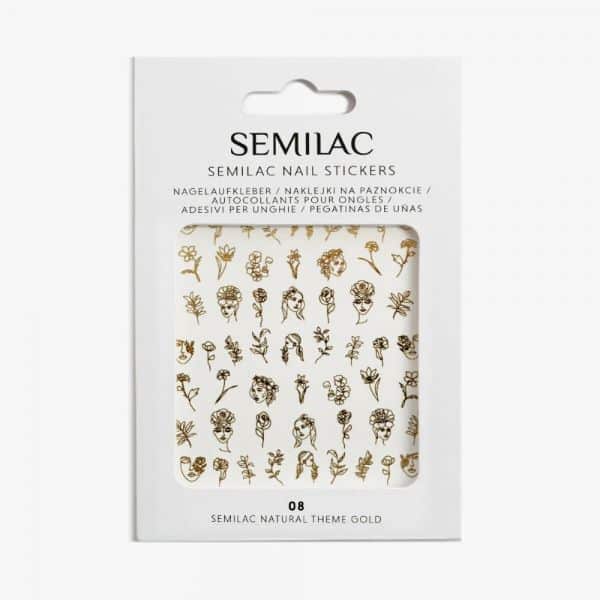 Semilac No 08 Αυτοκόλλητα νερού Natural Theme Gold