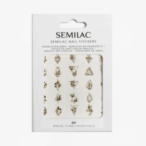 Semilac No 09 Αυτοκόλλητα νερού Floral Figures Gold