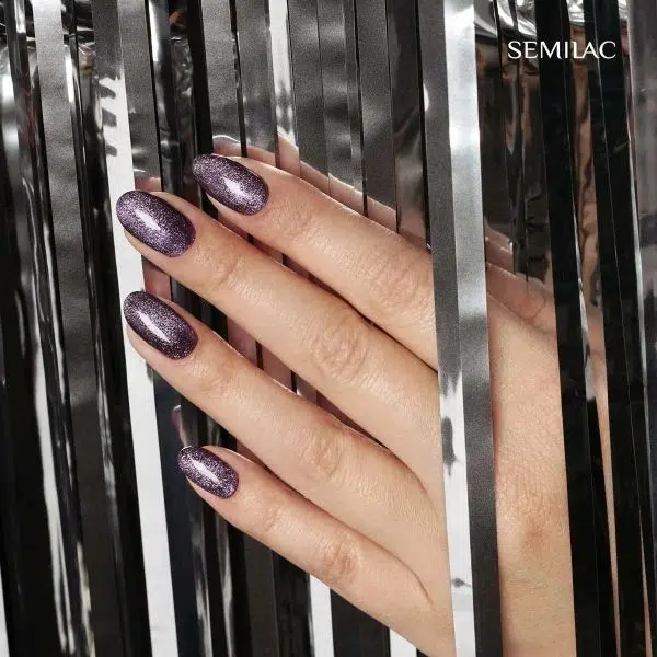 Semilac No 329 Ημιμόνιμο Βερνίκι Magnetic Glow Cat Eye BRAVE VIOLET 7ML