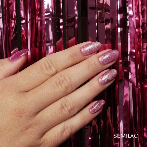 Semilac No 331 Ημιμόνιμο Βερνίκι Magnetic Glow Cat Eye Blink Pink 7ML