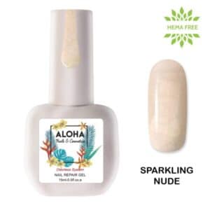 Aloha Ημιμόνιμο βερνίκι 15ml – Nail Repair Gel / Θεραπεία Ημιμόνιμου με πρωτεΐνες & χρώμα – Sparkling Nude