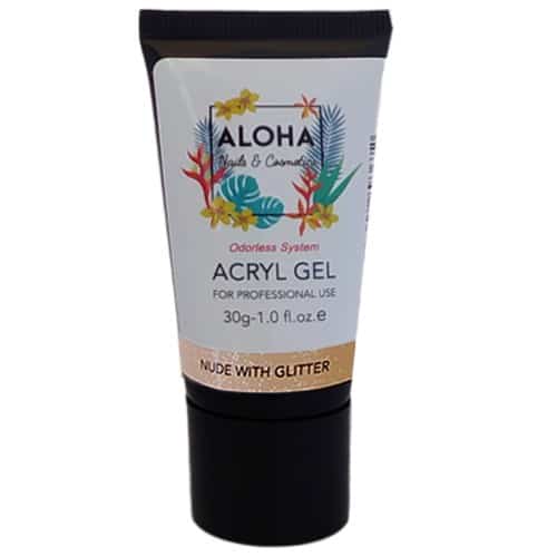 Aloha Acryl Gel UV/LED 30 gr – Nude with Glitter (Nude με Glitter)
