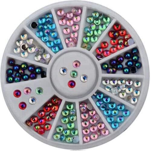 Nail Art Crystals cat eye wheel in 6 colors