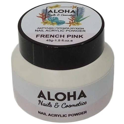 ALOHA Nails & Cosmetics Ακρυλική πούδρα για τεχνητά νύχια 45gr / French Pink (Ροζ βάση γαλλικού)