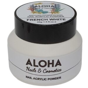 ALOHA Nails & Cosmetics Ακρυλική πούδρα για τεχνητά νύχια 45gr / French White (Λευκό γαλλικού)