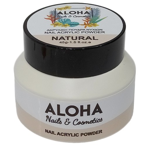 ALOHA Nails & Cosmetics Ακρυλική πούδρα για τεχνητά νύχια 45gr / Natural (Φυσικό Μπεζ)
