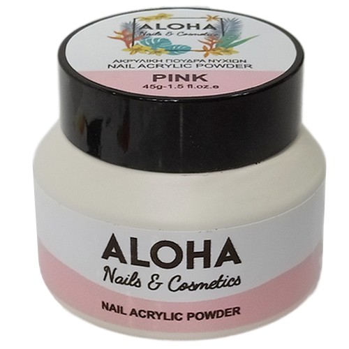 ALOHA Nails & Cosmetics Ακρυλική πούδρα για τεχνητά νύχια 45gr / Pink (Ροζ)