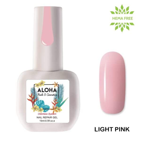 Aloha Ημιμόνιμο βερνίκι 15ml – Nail Repair Gel / Θεραπεία Ημιμόνιμου με πρωτεΐνες & χρώμα – Light Pink