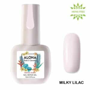 Aloha Ημιμόνιμο βερνίκι 15ml – Nail Repair Gel / Θεραπεία Ημιμόνιμου με πρωτεΐνες & χρώμα – Milky Lilac