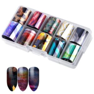 ColorExperts Κασετίνα 10τμχ Foil Stickers για σχέδια νυχιών – 2.5x100cm / Set 37