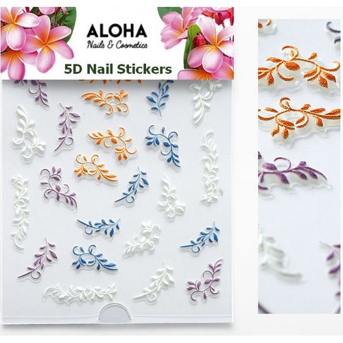 ALOHA 5D Stickers με ανάγλυφα Λουλούδια & Φύλλα – 006