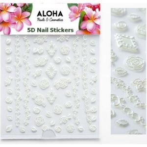 ALOHA 5D Stickers με ανάγλυφα Λουλούδια & Φύλλα – 007