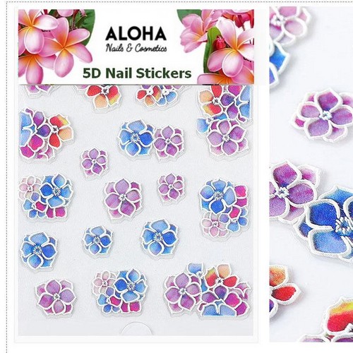 ALOHA 5D Stickers με ανάγλυφα Λουλούδια & Φύλλα – 011
