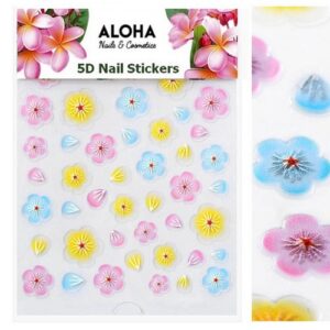 ALOHA 5D Stickers με ανάγλυφα Λουλούδια & Φύλλα – 013