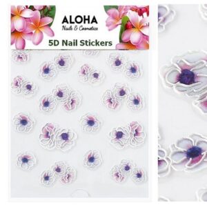 ALOHA 5D Stickers με ανάγλυφα Λουλούδια & Φύλλα – 019