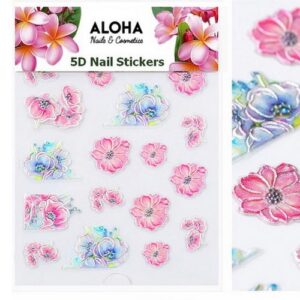 ALOHA 5D Stickers με ανάγλυφα Λουλούδια & Φύλλα – 023