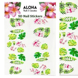 ALOHA 5D Stickers με ανάγλυφα Λουλούδια & Φύλλα – 025