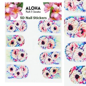 ALOHA 5D Stickers με ανάγλυφα Λουλούδια & Φύλλα – 027