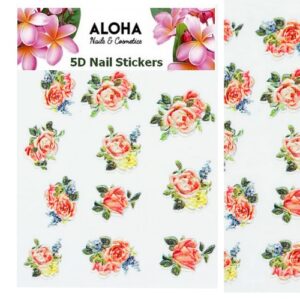 ALOHA 5D Stickers με ανάγλυφα Λουλούδια & Φύλλα – 028