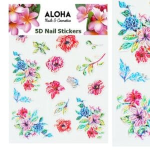 ALOHA 5D Stickers με ανάγλυφα Λουλούδια & Φύλλα – 029