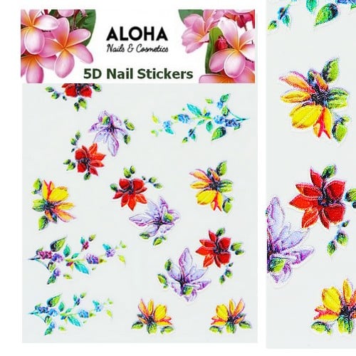 ALOHA 5D Stickers με ανάγλυφα Λουλούδια & Φύλλα – 031