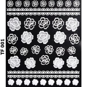 ALOHA 3D Stickers with Embossed White Flowers & Leaves – TF 001
