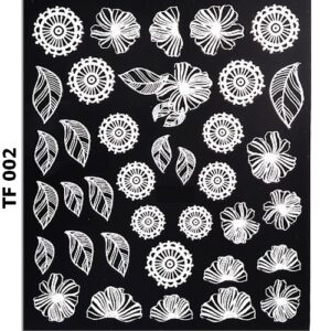 ALOHA 3D Stickers with Embossed White Flowers & Leaves – TF 002